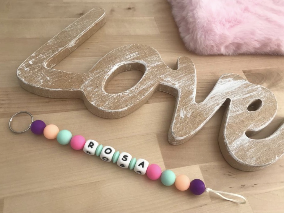 Colgador Mochila Personalizado Mint & Rosa