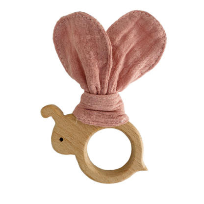 Mordedor Madera y tela pink butterfly