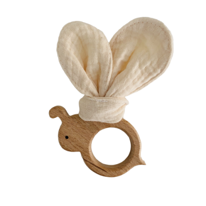 Mordedor Madera y tela beige butterfly