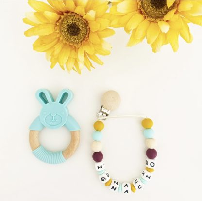 Chupetero personalizado Mustard&mint